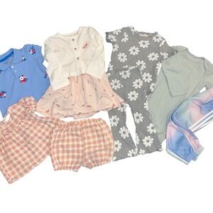 Kids Girls 12 Month Name Brand Clothing Set Bundle Bearpaw Adidas Seven Mankind